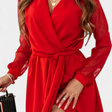 Calandra Vestido Mini Elegante Con Escote Exclusivo