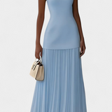 Silvana Vestido De Noche Maxi De Gasa Con Pliegues Selecto