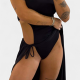 Teuta Vestido Sin Tirantes Lazo Abertura Exclusiva