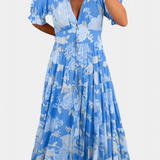 Lina Vestido Floral Con Escote En V De Colección Exclusiva