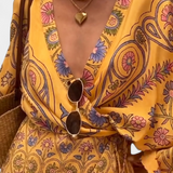 Candela Vestido Boho Floral Escote Cruzado Exclusivo