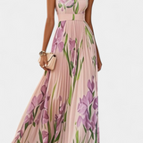 Calanthe Vestido de Chifón Plisado Floral Exclusivo