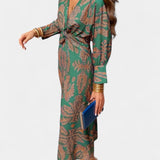 Elara Vestido Maxi Escote en V con Nudo Colección Limitada