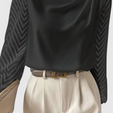 Zaraa Blusa Elegante Manga Transparente Seda Privilegio