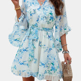 Besa Vestido Mini Floral Impreso Silueta Fluida Exclusivo