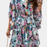 Besa Vestido Mini Floral Impreso Silueta Fluida Exclusivo