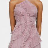 Bia Vestido Halter Plisado con Volantes Lila Etéreo