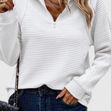 Helene Jersey Luxe Exclusivo Cuello En V Cremallera