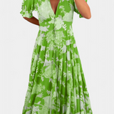 Lina Vestido Floral Con Escote En V De Colección Exclusiva