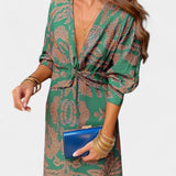 Elara Vestido Maxi Escote en V con Nudo Colección Limitada