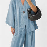 Eli Conjunto Oversize Top V Cuello Pantalón Luxe Exclusiva