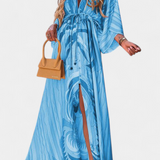 Joelle Vestido Maxi Arcoíris Manga Murciélago Privado