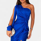 Charlotte Vestido Asimétrico Drapado Seda Exclusivo