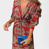 Elara Vestido Maxi Escote en V con Nudo Colección Limitada