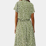 Rovena Vestido Midi Lunares Camisero Colección Exclusiva