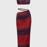 Estela Conjunto De Falda Chiffon Plisado Exclusiva