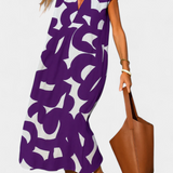 Asela Vestido Estampado Mixi Con Escote En V Exclusivo