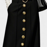 Lumina Falda Ada Spandex Negra Con Botones Exclusiva