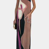 Laura Vestido Sin Tirantes Tejido Premium Floral Exclusivo