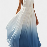 Starla Vestido Maxi Halter Plisado Perlas Colección