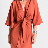 Ainhoa Vestido Con Nudo Frontal Escote En V Exclusivo