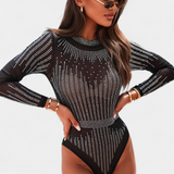 Antonella Body Malla Transparente Brillos Elite Colección