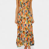 Vestido Midi De Impresión Vibrante Colección Exclusiva
