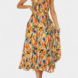 Vestido Midi De Impresión Vibrante Colección Exclusiva
