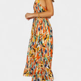 Vestido Midi De Impresión Vibrante Colección Exclusiva