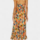 Vestido Midi De Impresión Vibrante Colección Exclusiva