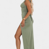 Viveka Vestido Lazo Espalda Elástico Premium Exclusiva