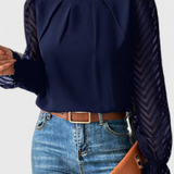 Helga Blusa Manga Larga Náutica Tejido Premium Exclusiva