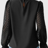 Helga Blusa Manga Larga Náutica Tejido Premium Exclusiva