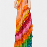 Tori Vestido Volantes Georgette Viscosa Estampado Exclusivo