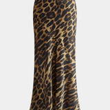 Cici Select Falda Maxi Ajustada Estampado Leopardo Woven