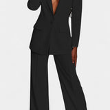 Marnie Conjunto a Medida Blazer y Pantalones de Pierna Ancha