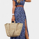 Anfisa Vestido Boho Verano Con Cinturón Escote V Exclusivo