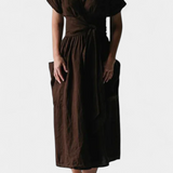 Cressida Vestido Algodón Escote V Cintura Ajustable Edición