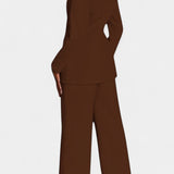 Marnie Conjunto a Medida Blazer y Pantalones de Pierna Ancha