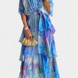 Carol Vestido Maxi Floral Acuarela Colección Exclusivo