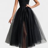Widya Vestido Maxi De Tul Con Corsé Elegante Exclusivo