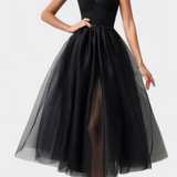 Widya Vestido Maxi De Tul Con Corsé Elegante Exclusivo