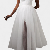 Widya Vestido Maxi De Tul Con Corsé Elegante Exclusivo