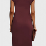 Katrina Vestido Midi Atemporal Cuello Redondo Exclusivo