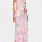 Fawn Vestido Maxi Con Volantes Florales Colección Exclusiva