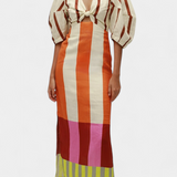 Alison Vestido Lino Escote V Mangas Abullonadas Edicion