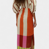 Alison Vestido Lino Escote V Mangas Abullonadas Edicion