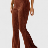 Luisa Pantalones Acampanados Pana Fina Tiro Alto Exclusivos