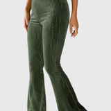 Luisa Pantalones Acampanados Pana Fina Tiro Alto Exclusivos