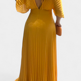 Odele Vestido Plisado Fluido con Espalda Abierta Elegante